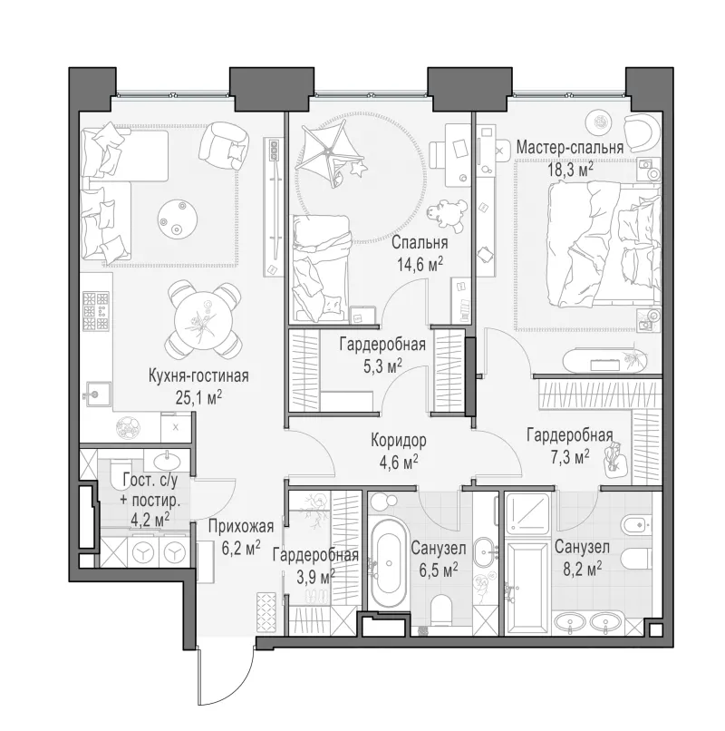 2-комн. 104.6 м²