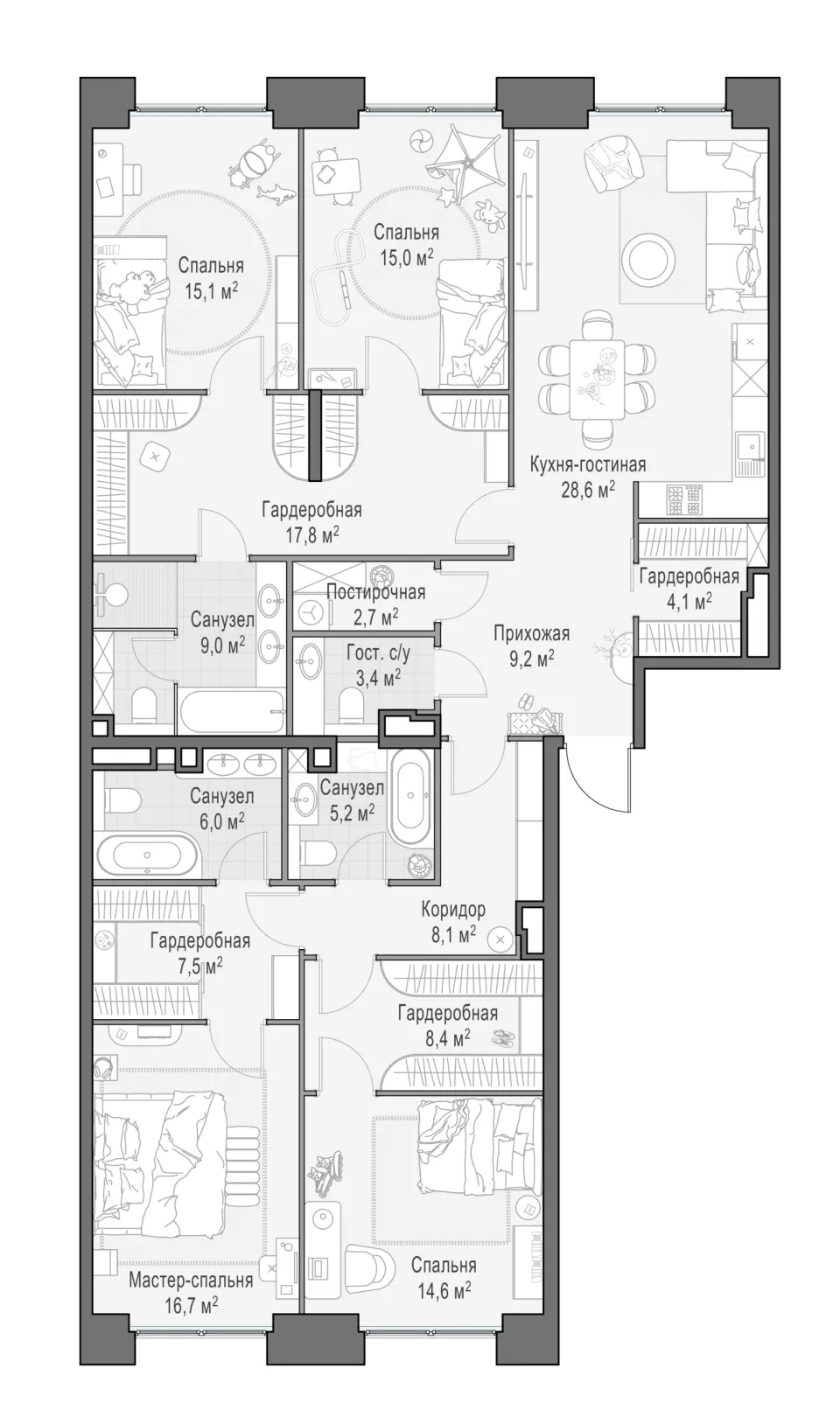 4-комн. 171,7 м²