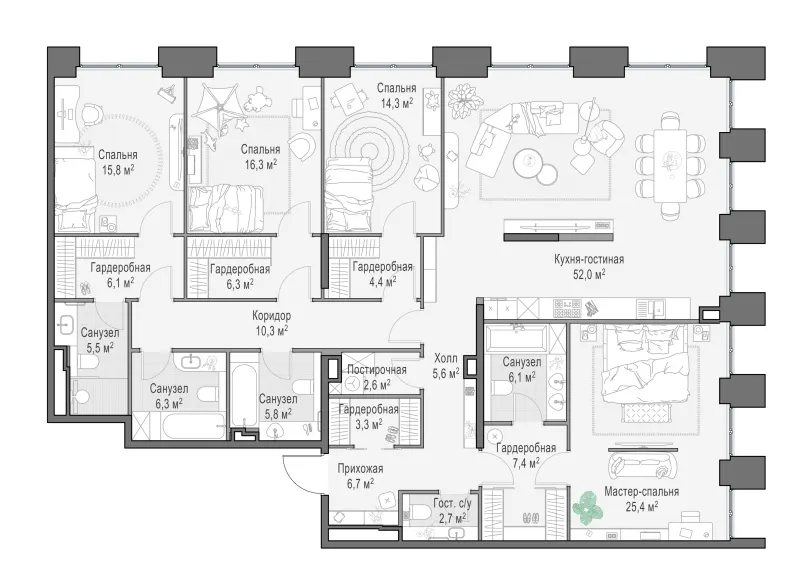 5-комн. 204.8 м²