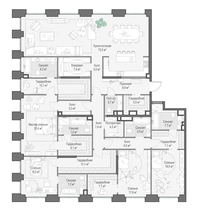 4-комн. 293.3 м²