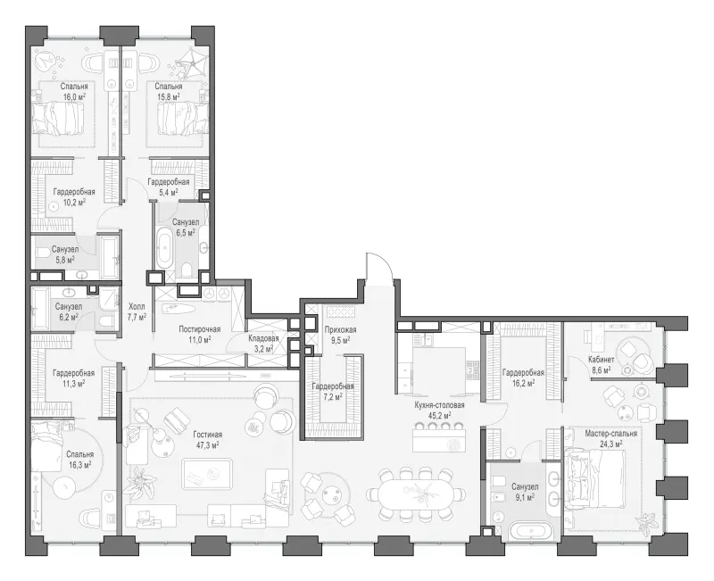 4-комн. 283.1 м²