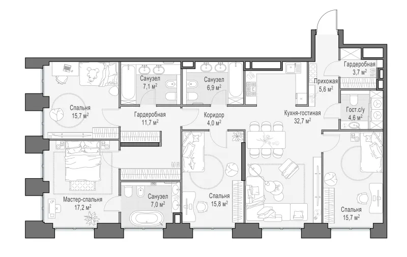 4-комн. 148.7 м²