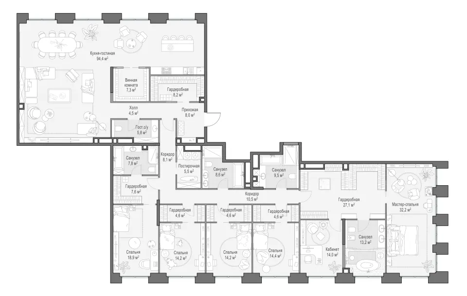 6-комн. 346,7 м²