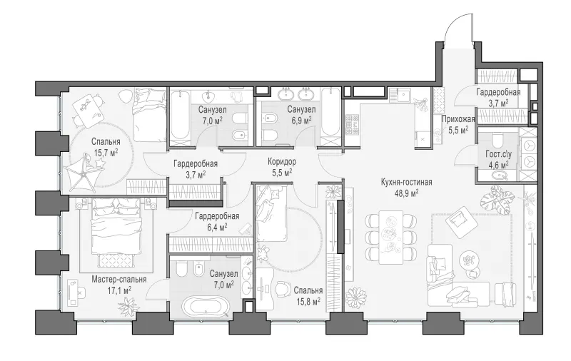 4-комн. 148.4 м²