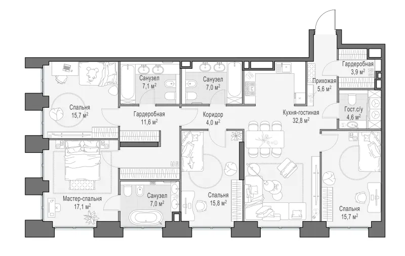 4-комн. 148.7 м²