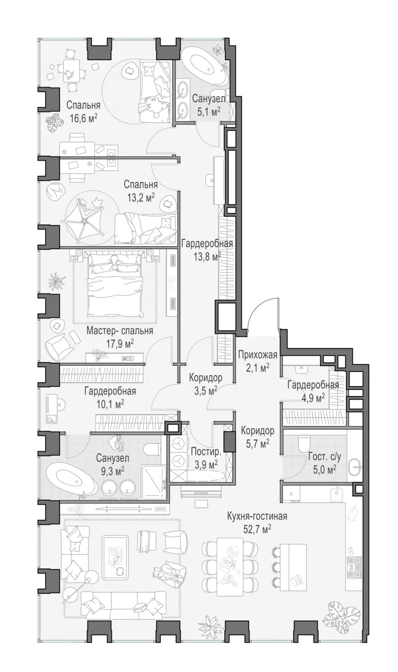 4-комн. 164.7 м²