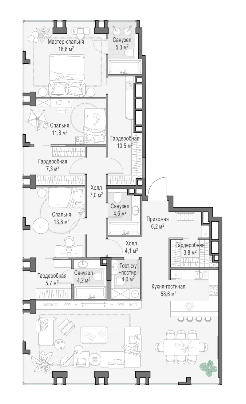 4-комн. 165.3 м²