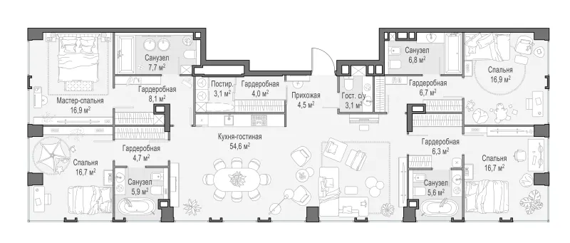 4-комн. 187.5 м²