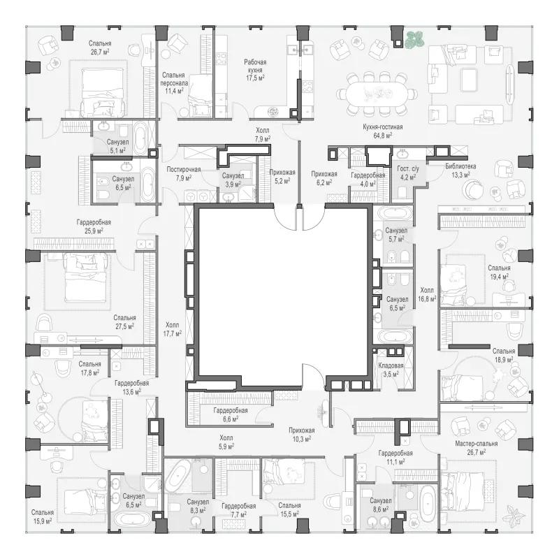 7-комн. 480.8 м²