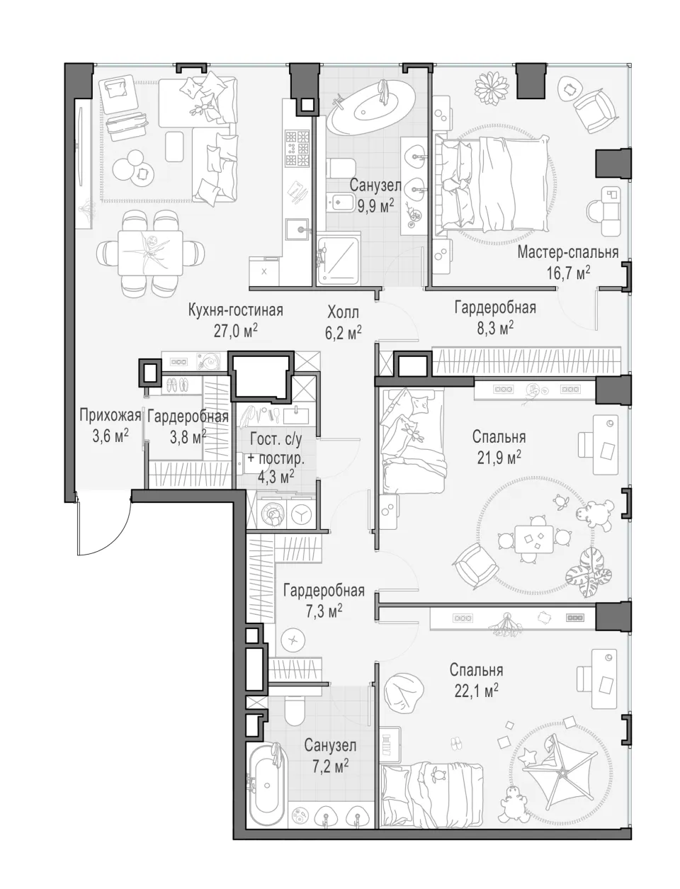 3-комн. 137,5 м²
