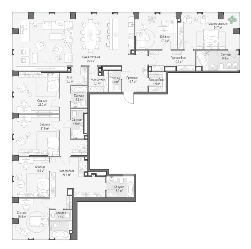 6-комн. 300.3 м²