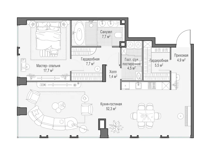 2-комн. 100.5 м²