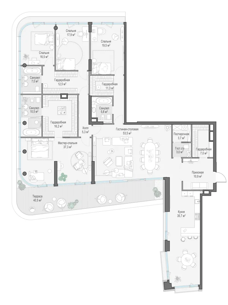 5-комн. 285.7 м²