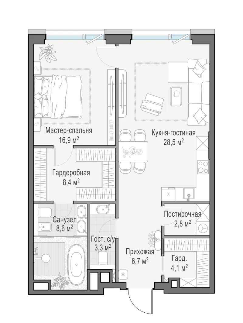 1-комн. 79.4 м²