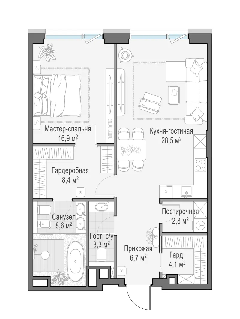 1-комн. 79.4 м²