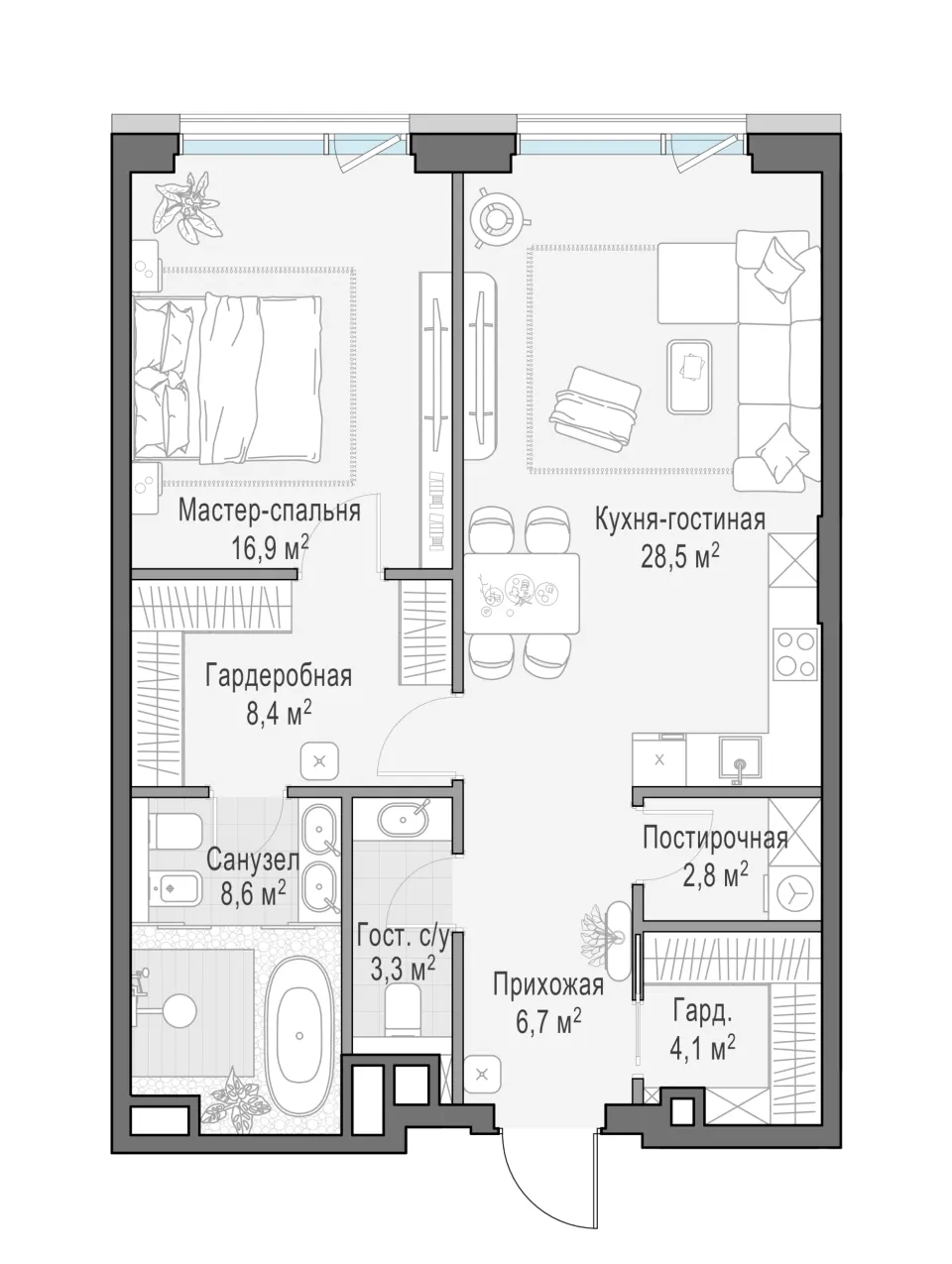 1-комн. 79,4 м²