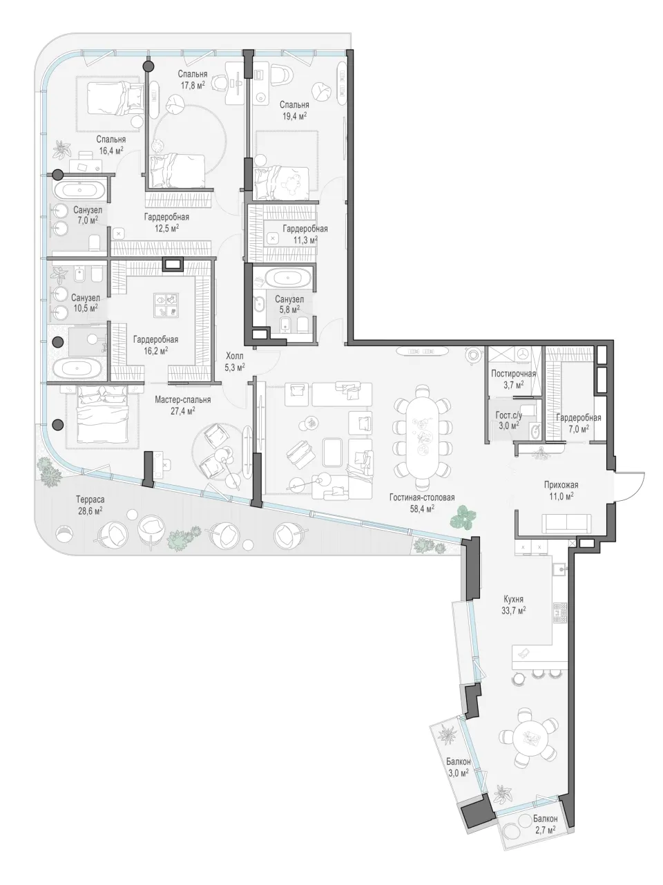 5-комн. 276,4 м²