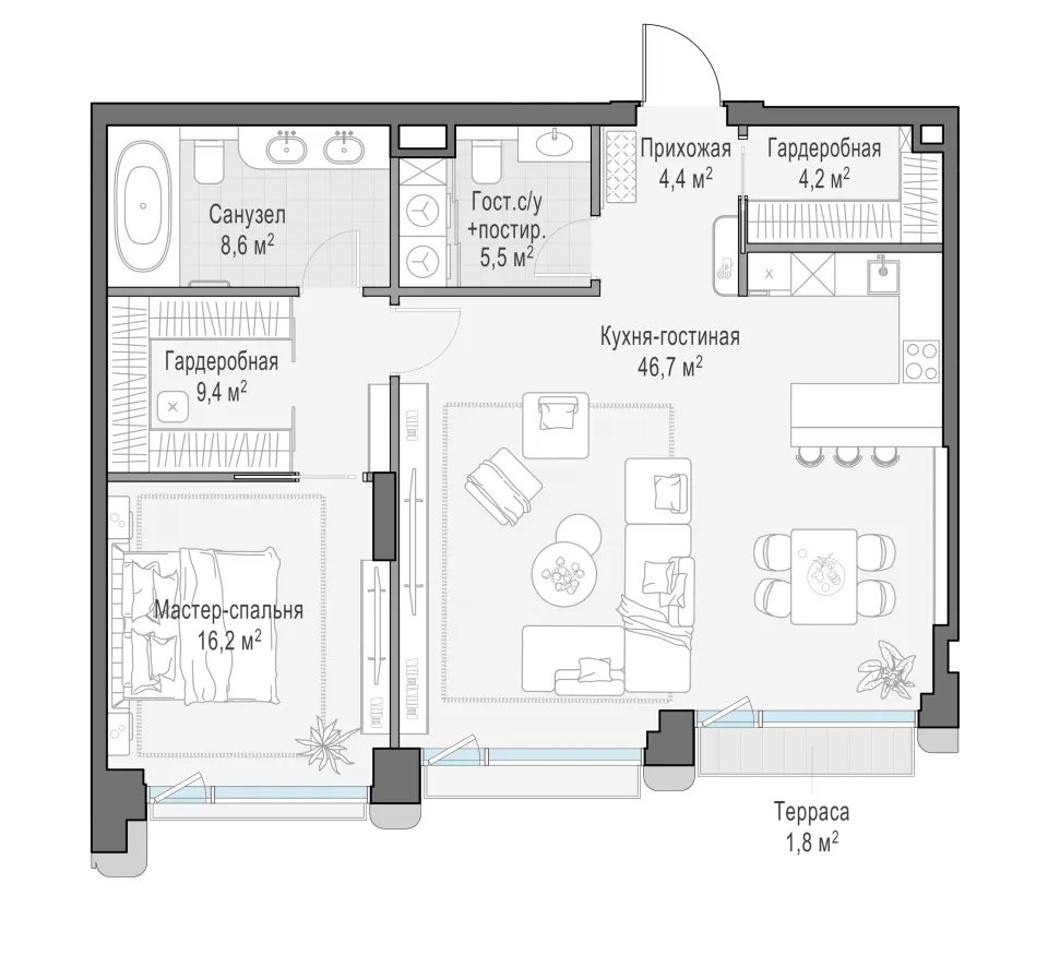 2-комн. 94,5 м²