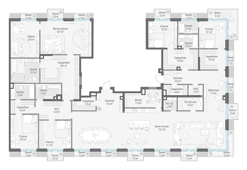 5-комн. 415.8 м²