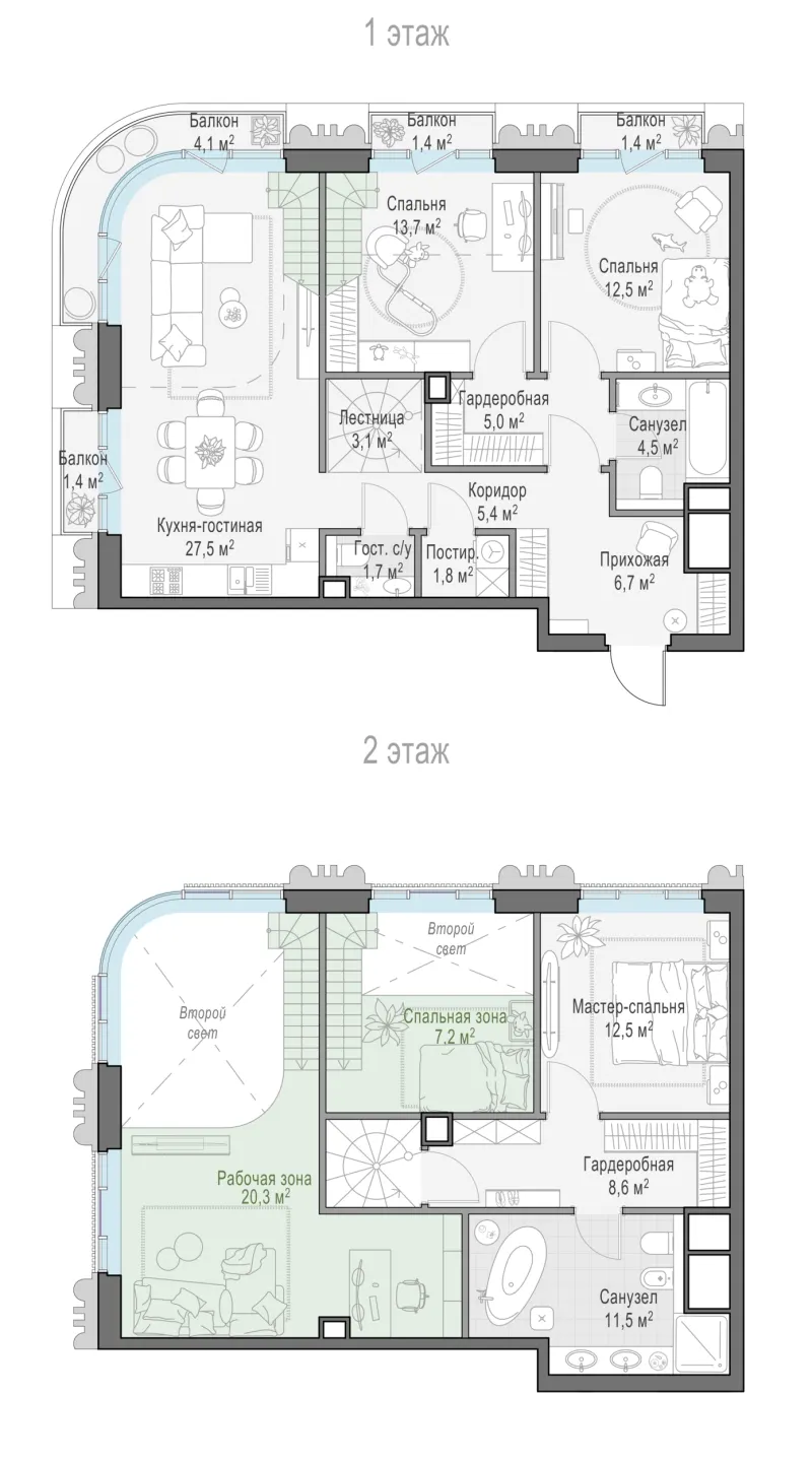3-комн. 116.8 м²