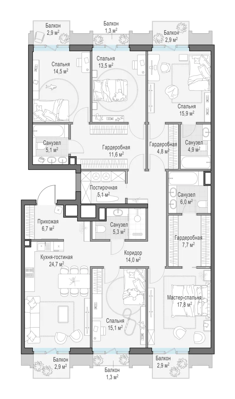 5-комн. 179.5 м²