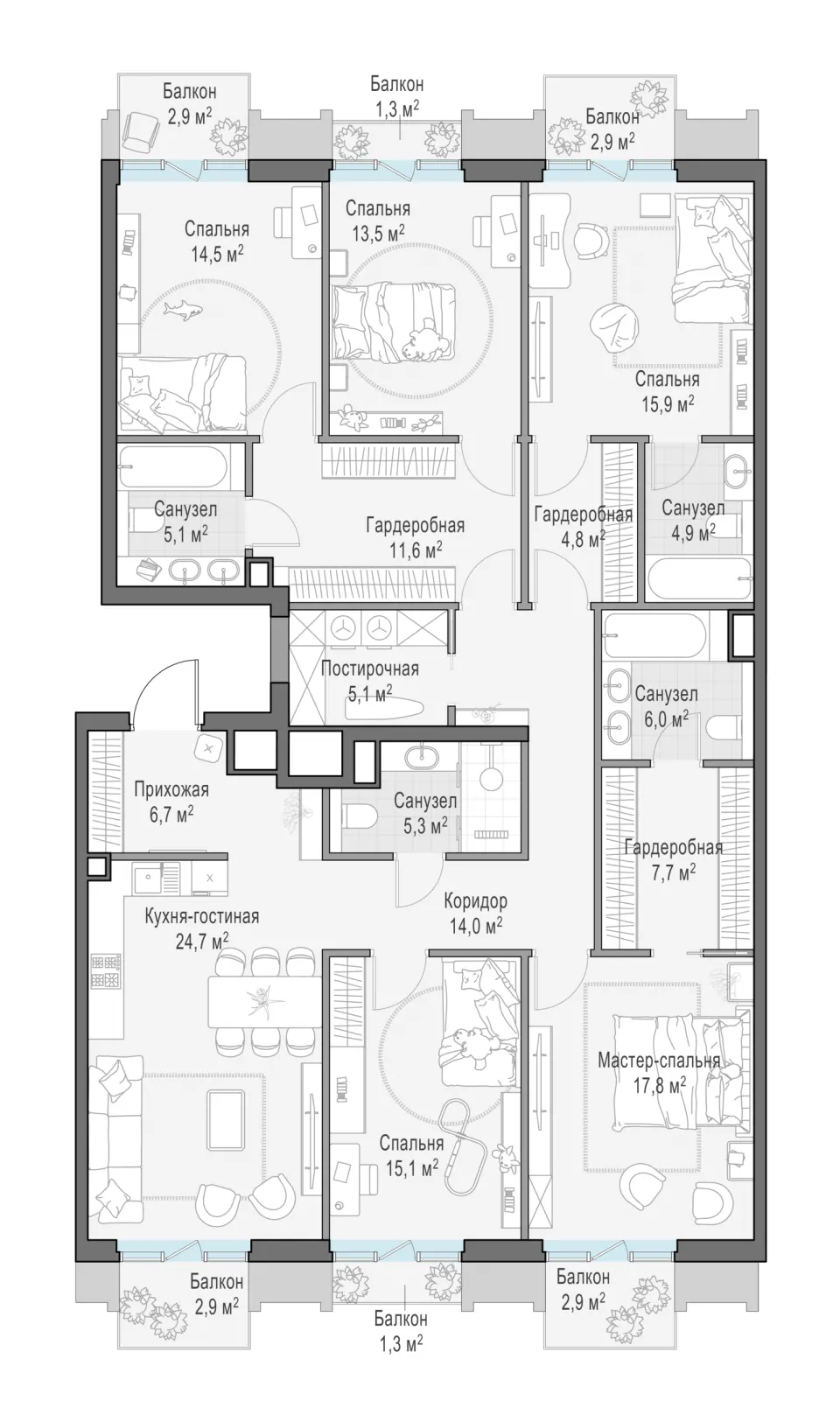 5-комн. 179,5 м²