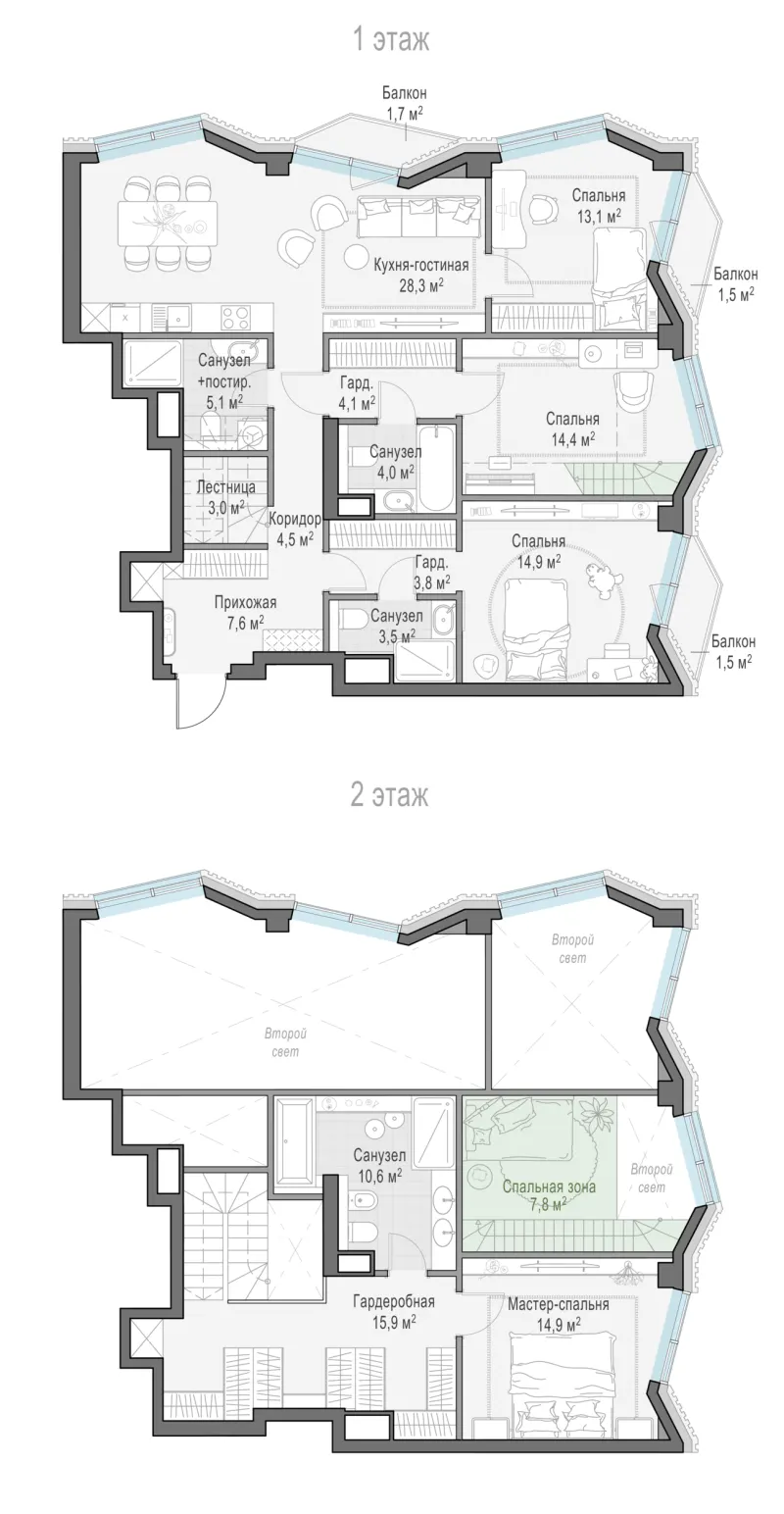 3-комн. 147.5 м²