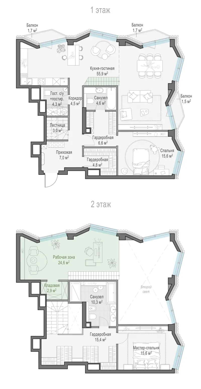3-комн. 145.8 м²