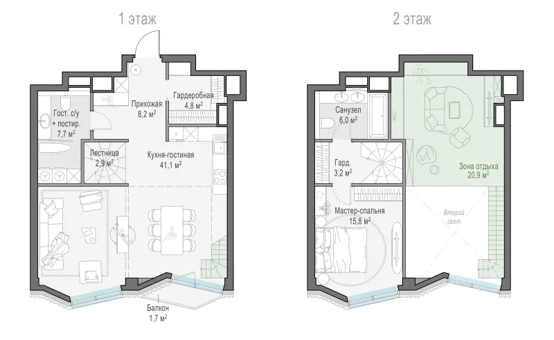 2-комн. 90.1 м²
