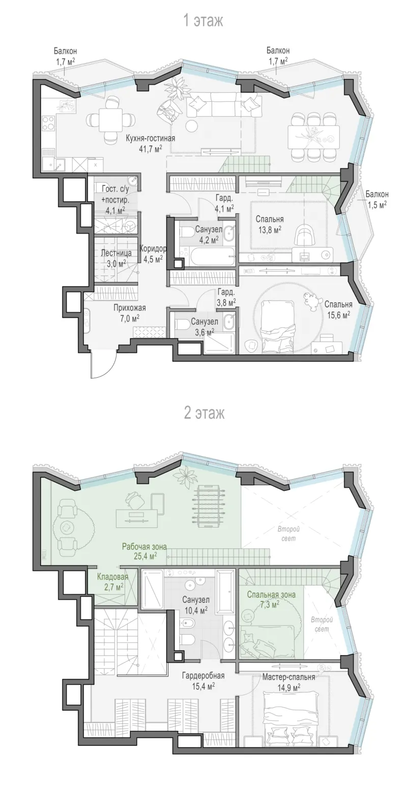 3-комн. 145.6 м²