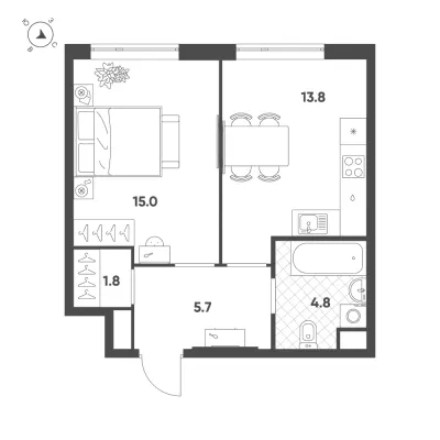41,1 м² — планировка