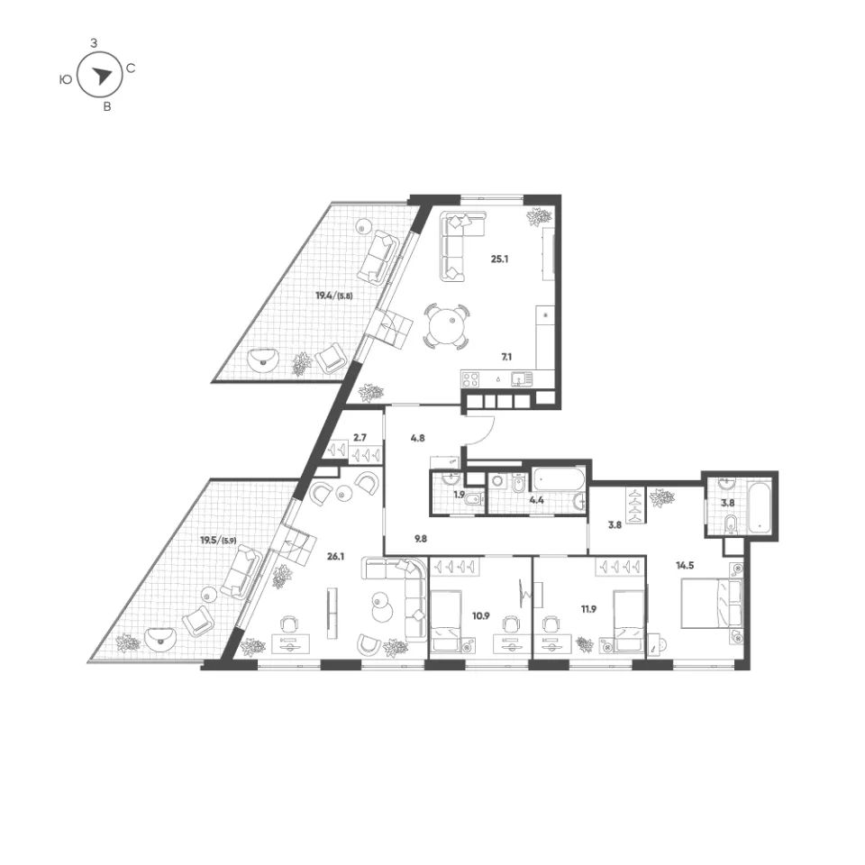 5-комн. 138,5 м²