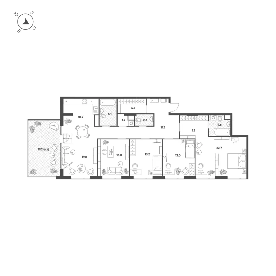 5-комн. 140,4 м²