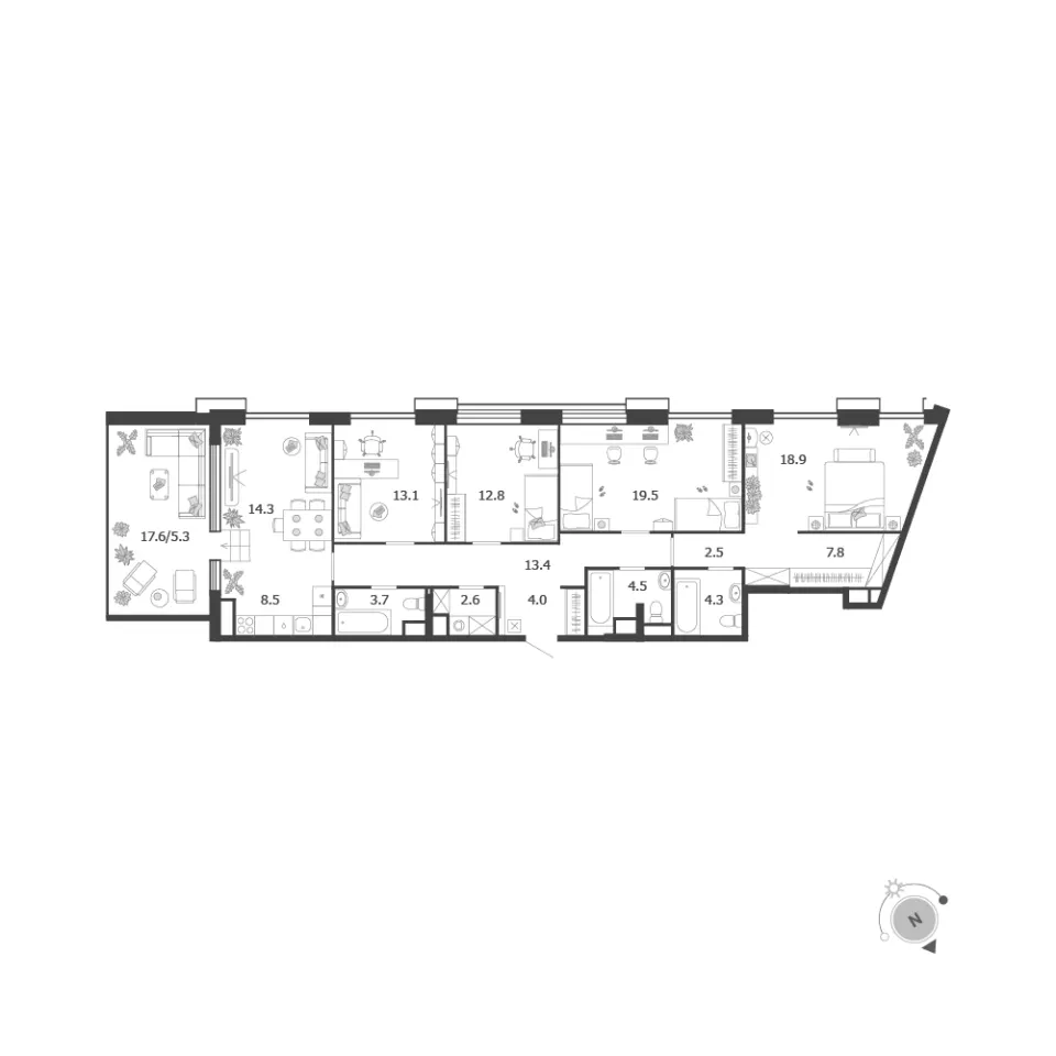 5-комн. 135,1 м²