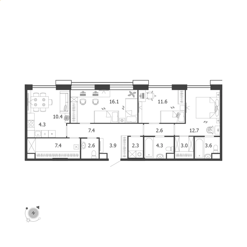 4-комн. 92,2 м²