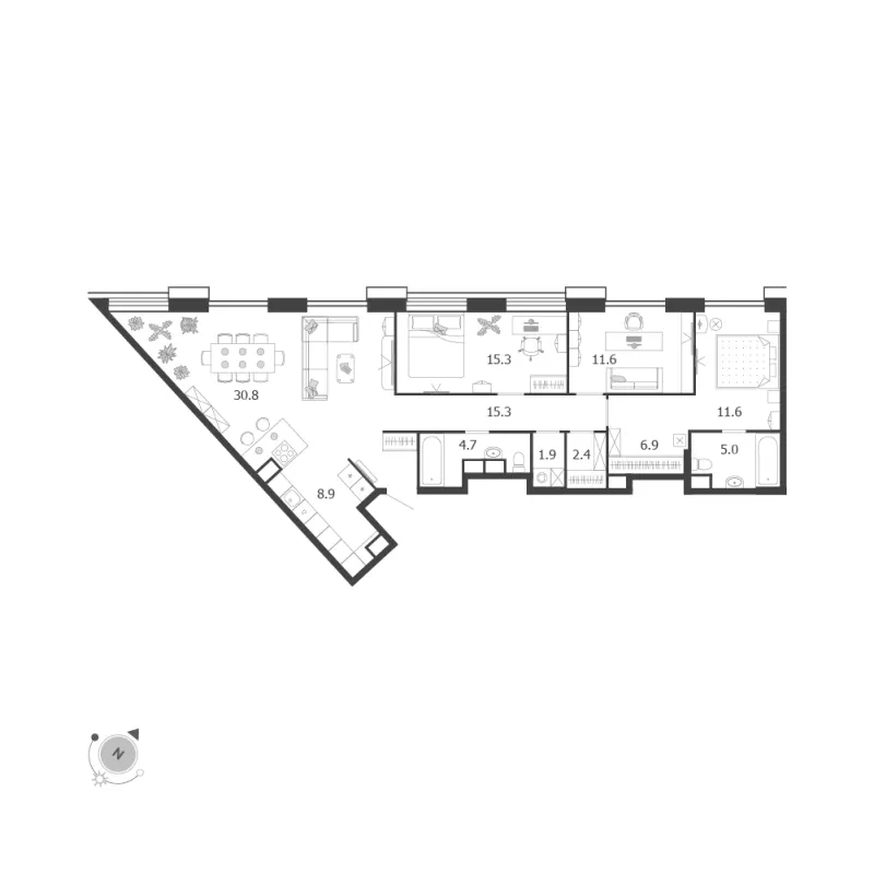 4-комн. 114.4 м²