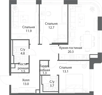 81,9 м² — планировка