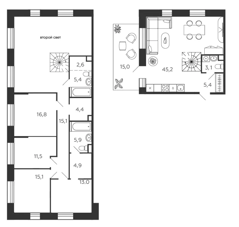 4-комн. 153.3 м²