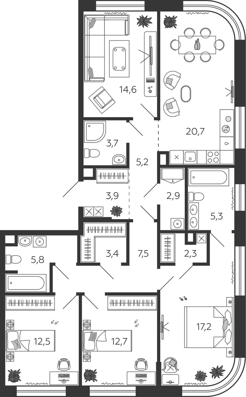 4-комн. 117.6 м²