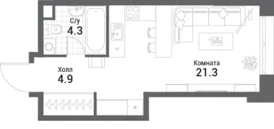 30,5 м² — планировка