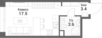 24,5 м² — планировка
