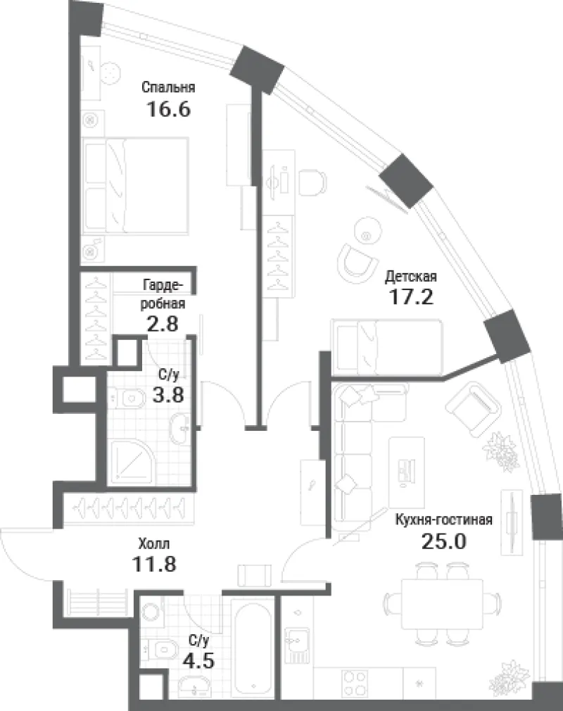 2-комн. 81.7 м²