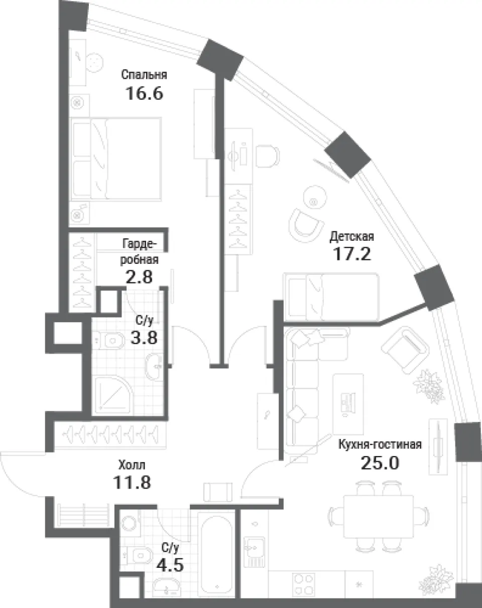 2-комн. 81,7 м²