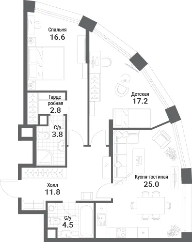 2-комн. 81.7 м²