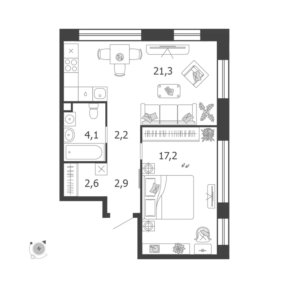 1-комн. 50,3 м²