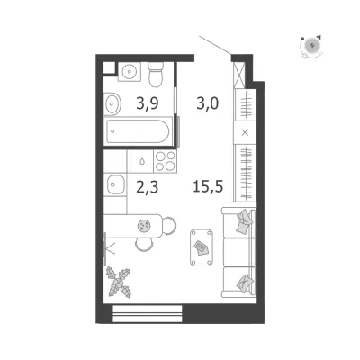 24,7 м² — планировка
