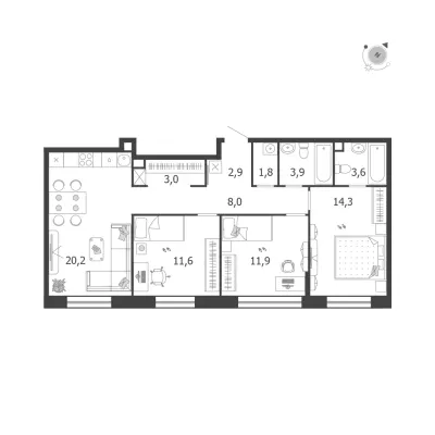 81,2 м² — планировка