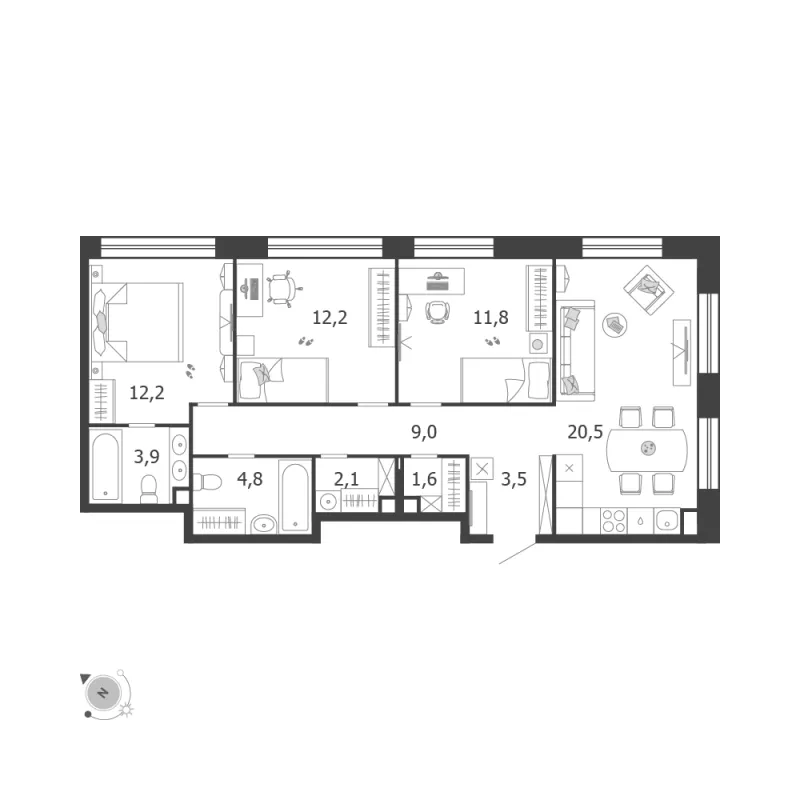 3-комн. 81.6 м²