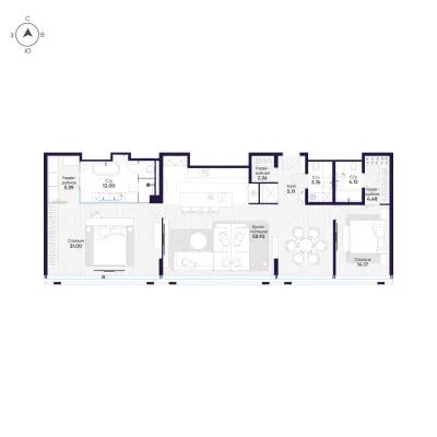 142,4 м² — планировка