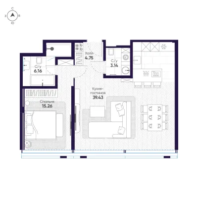 71,8 м² — планировка
